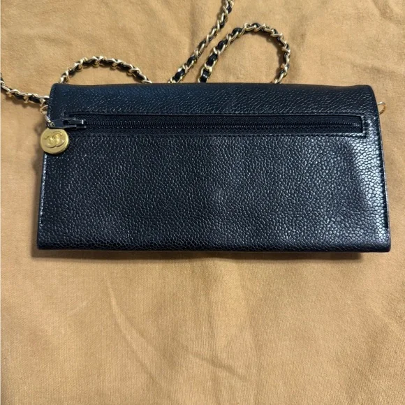 Chanel Black Caviar Leather Wallet w/COA - Picture 4 of 11